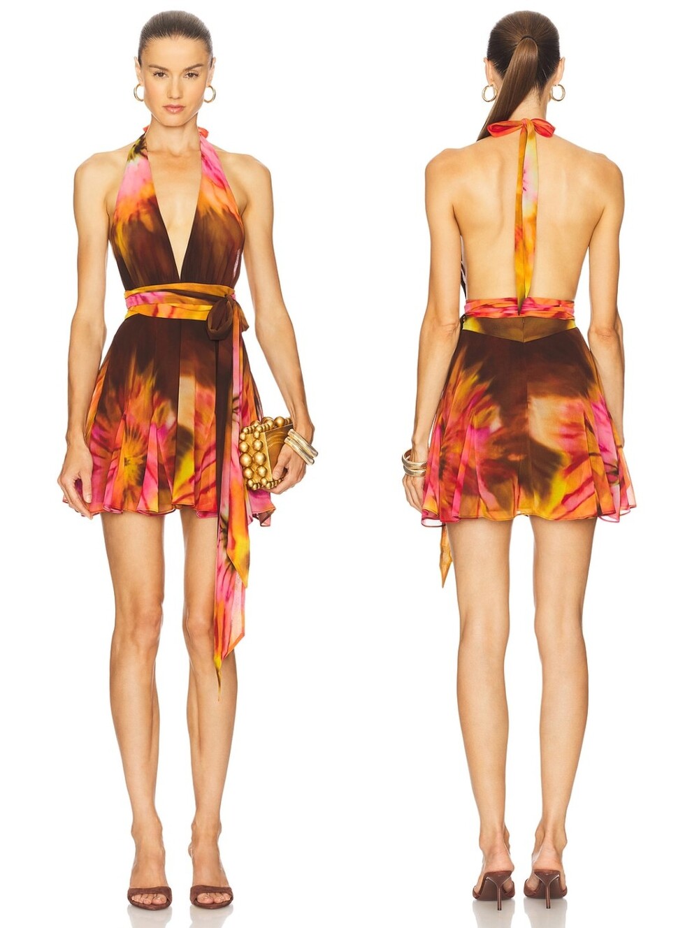 Retrofete Briola Chiffon Mini Dress Medium Orenda NWT New